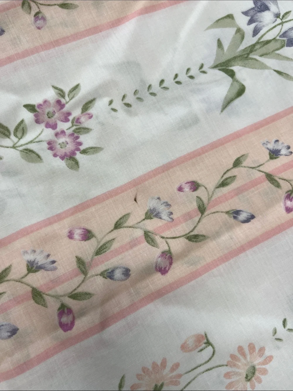 Vintage Stevens Floral Standard Pillowcase Pair - peach and white Cottagecore
